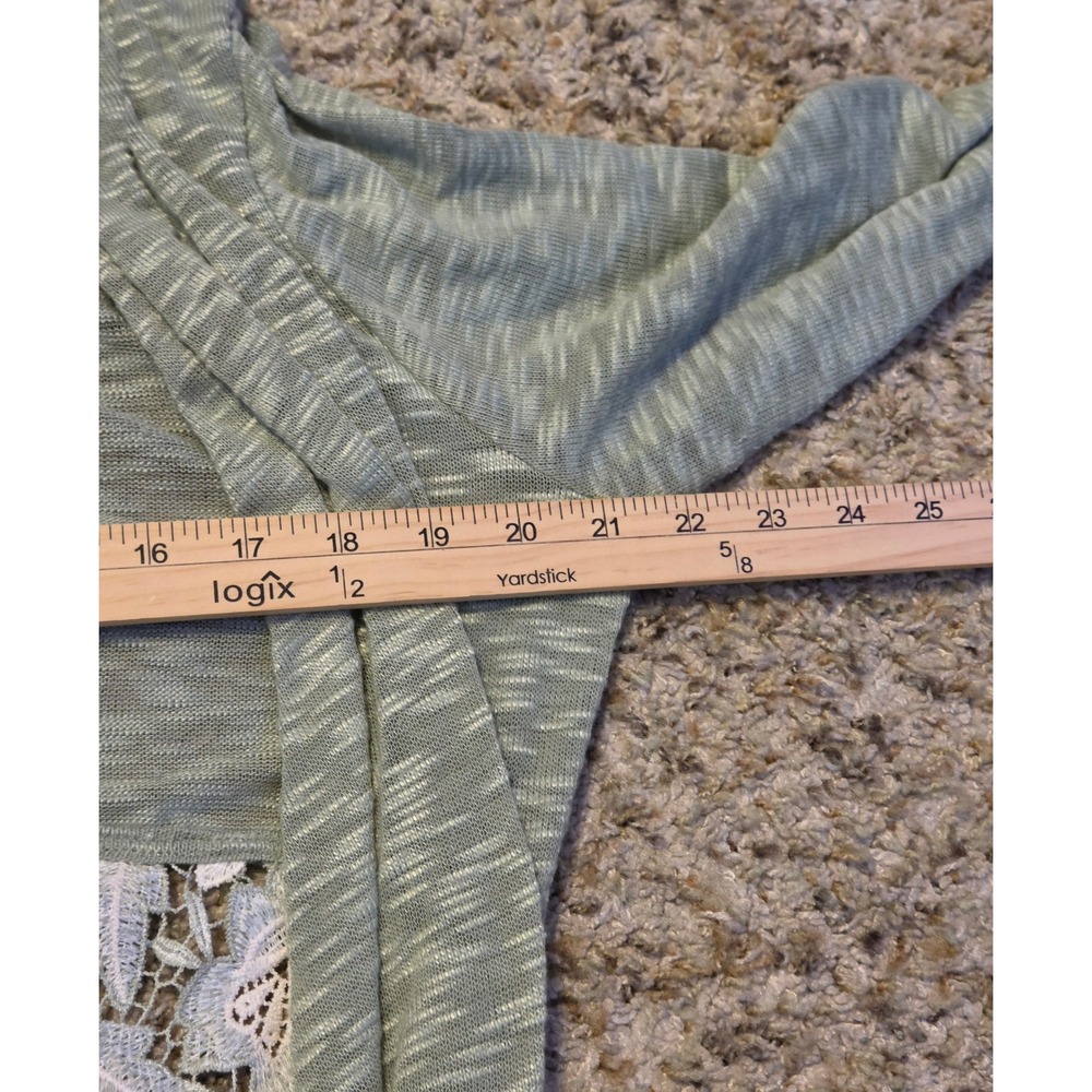 Cupio Green Lace Back Cardigan Women's Size XL Draped Front - Picture 7 of 8